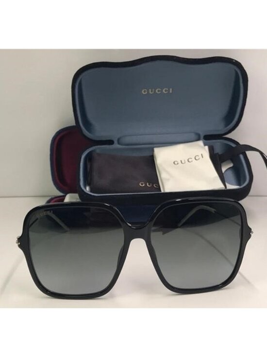 New Gucci GG1267S 001 Sunglasses Women\'s Black/Gold/Grey Gradient 60-15-145 main image 4